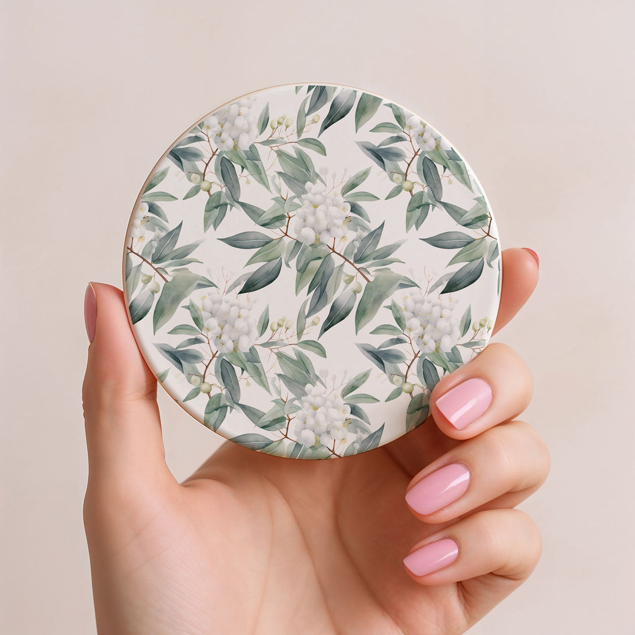 Eucalyptus Ceramic Coasters — Set of 6