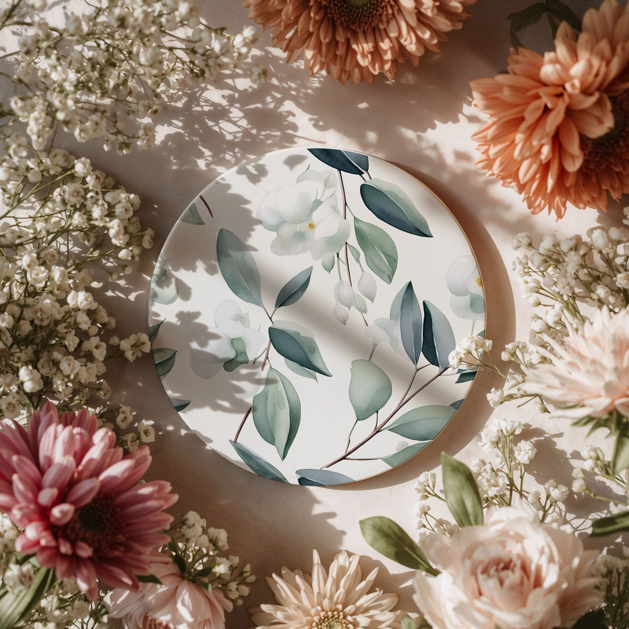 Eucalyptus Ceramic Coasters — Set of 6
