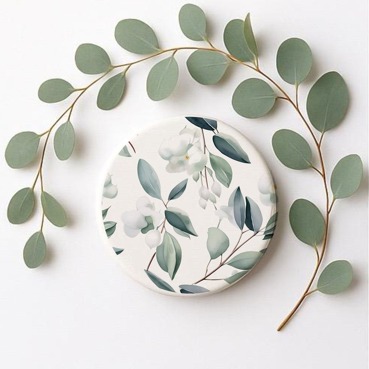 Eucalyptus Ceramic Coasters — Set of 6