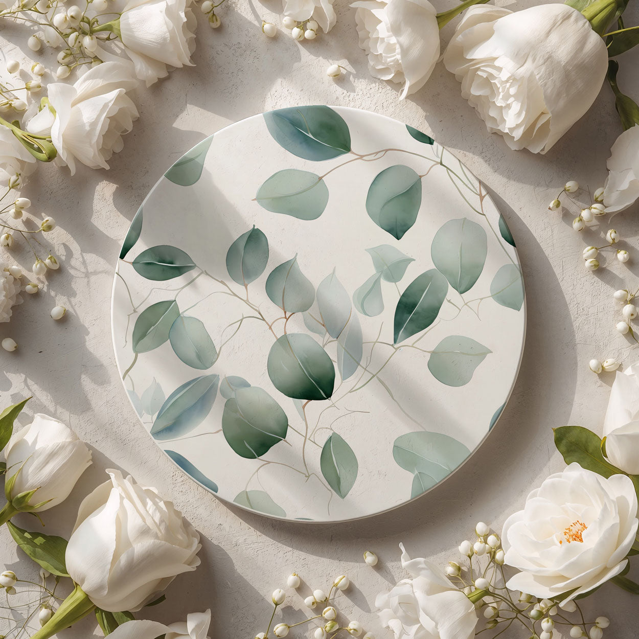 Eucalyptus Ceramic Coasters — Set of 6