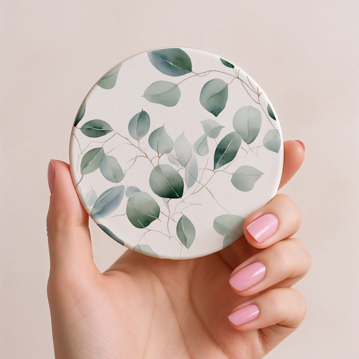 Eucalyptus Ceramic Coasters — Set of 6