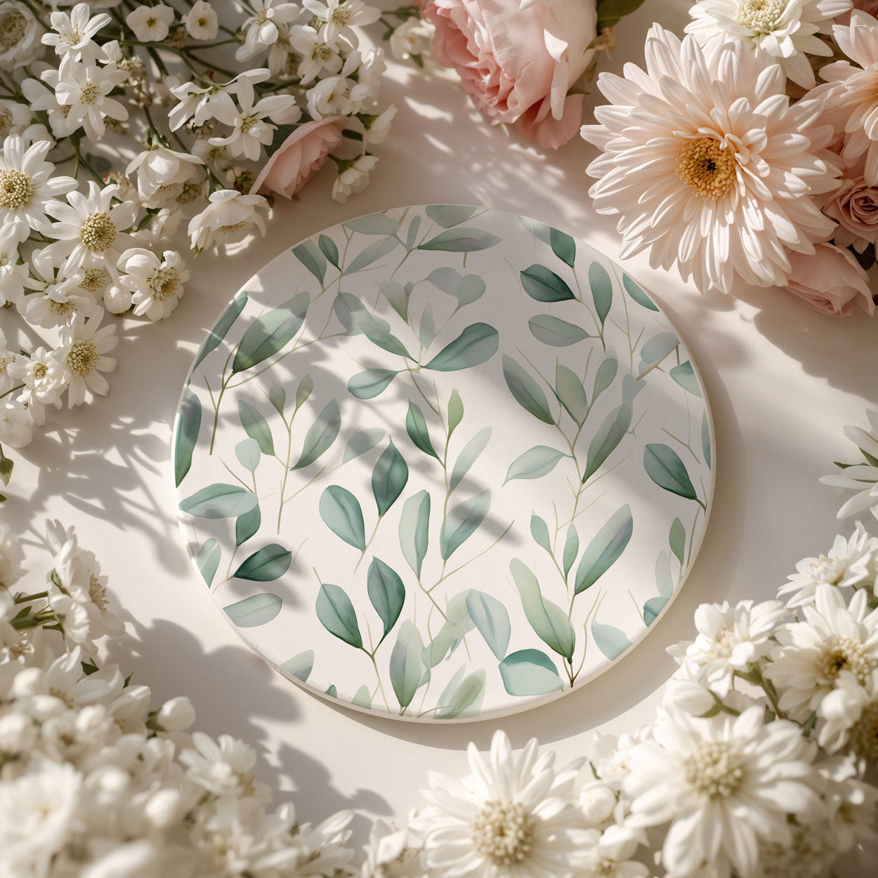 Eucalyptus Ceramic Coasters — Set of 6