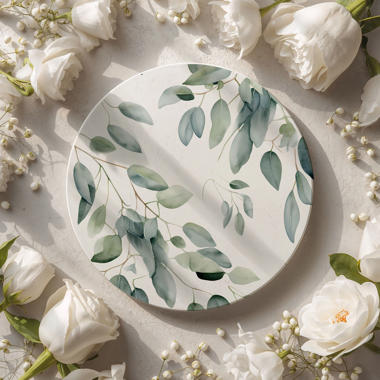 Eucalyptus Ceramic Coasters — Set of 6