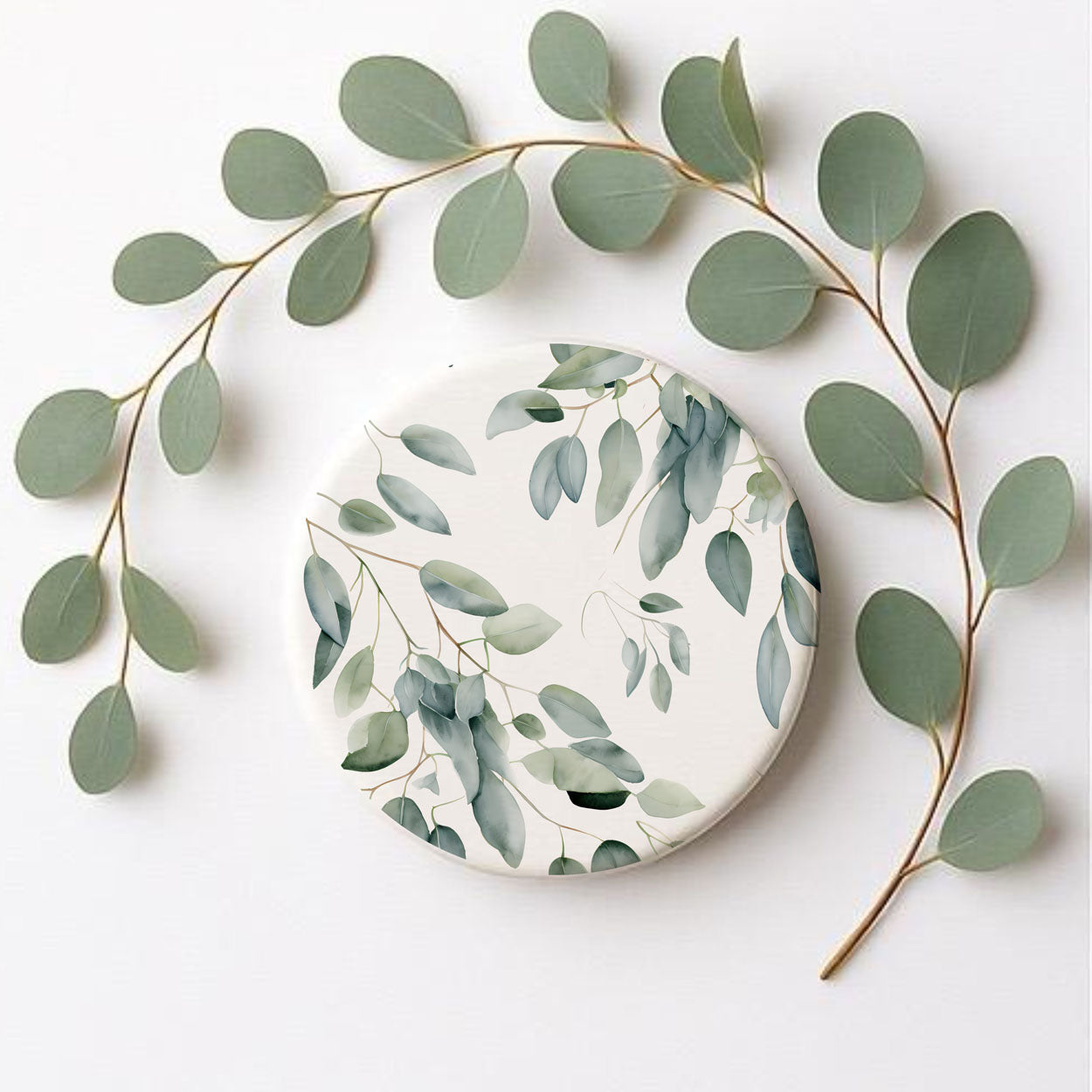 Eucalyptus Ceramic Coasters — Set of 6