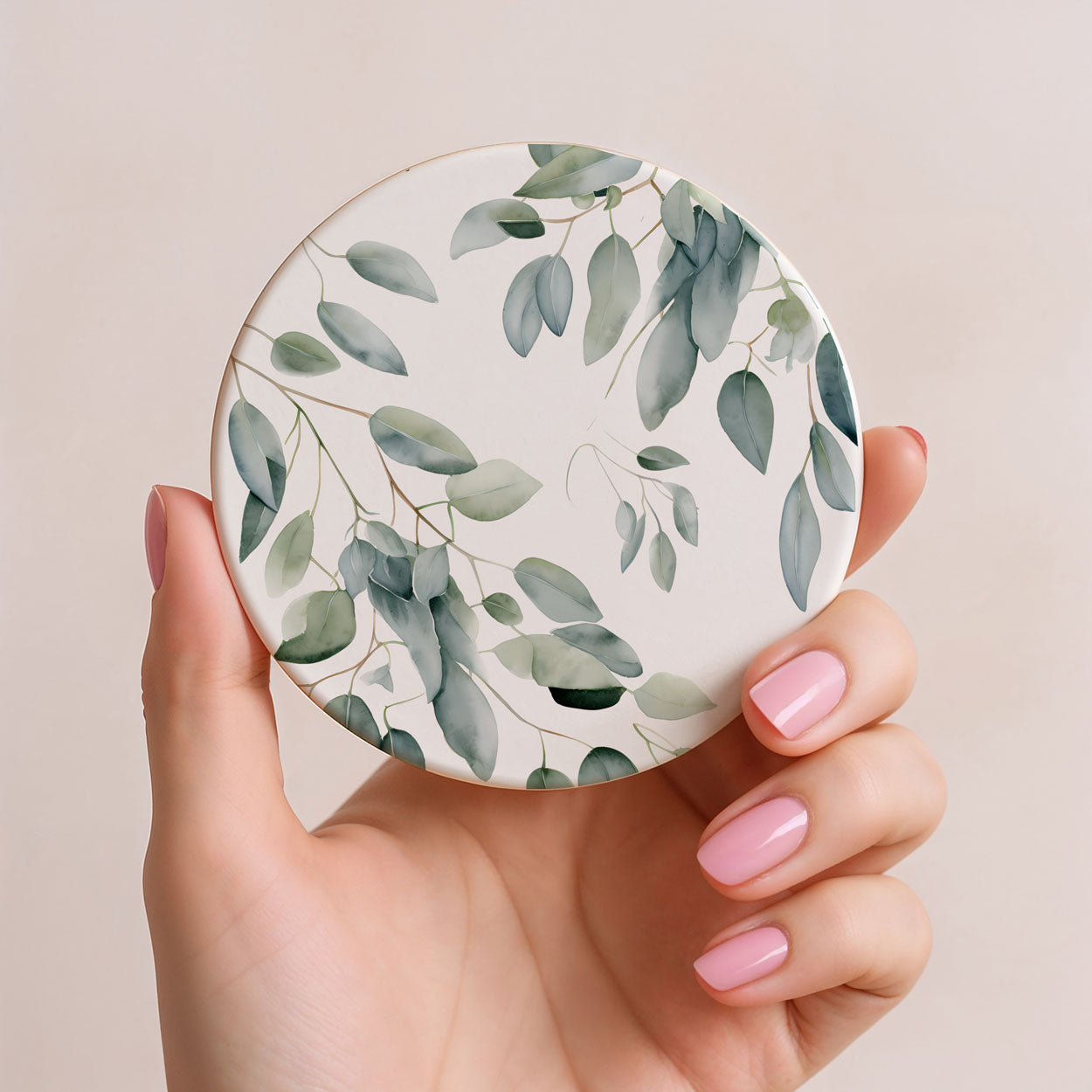 Eucalyptus Ceramic Coasters — Set of 6