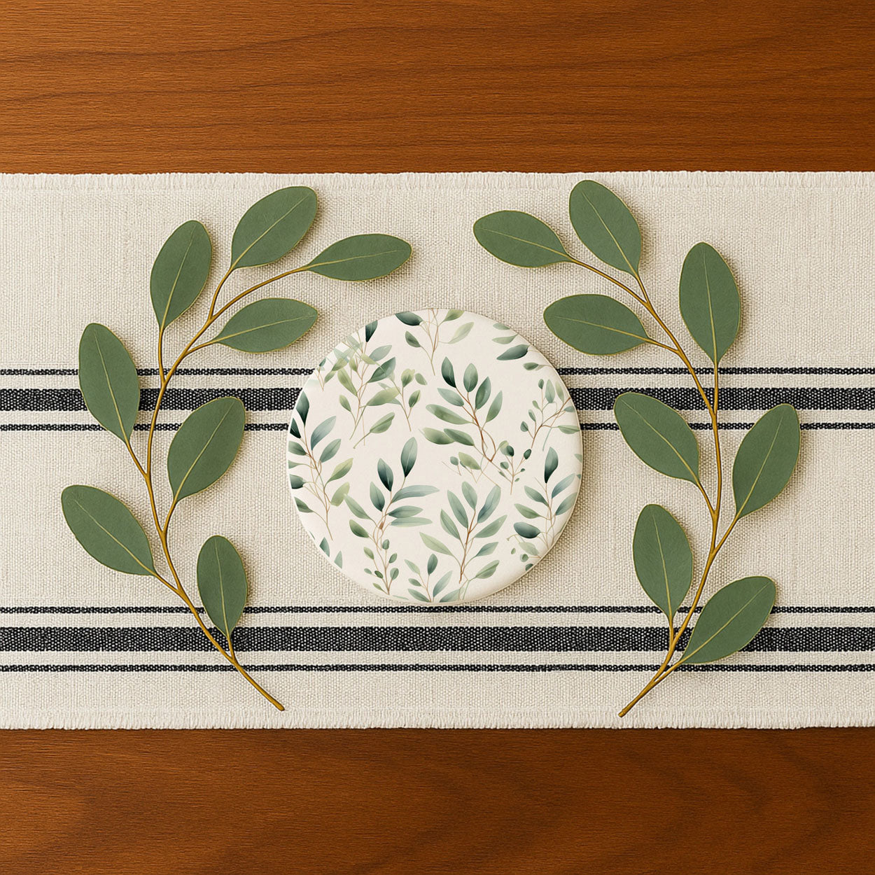 Eucalyptus Ceramic Coasters — Set of 6