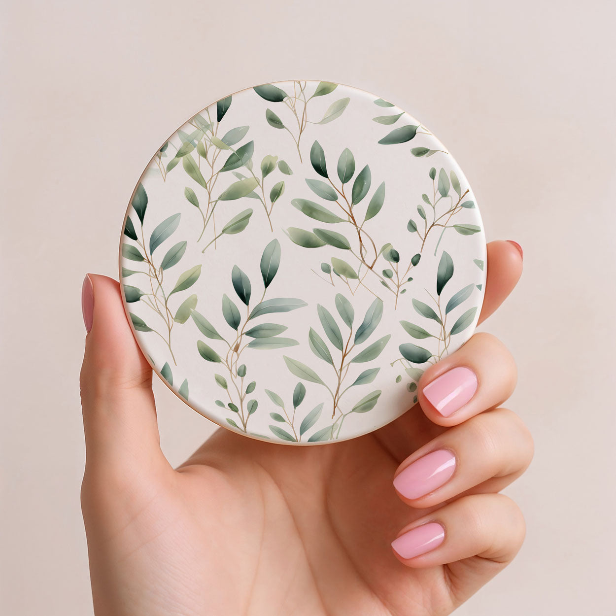 Eucalyptus Ceramic Coasters — Set of 6
