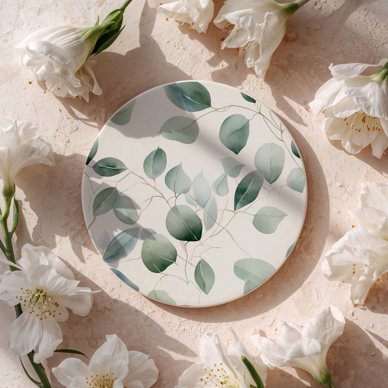 Eucalyptus Ceramic Coasters — Set of 6