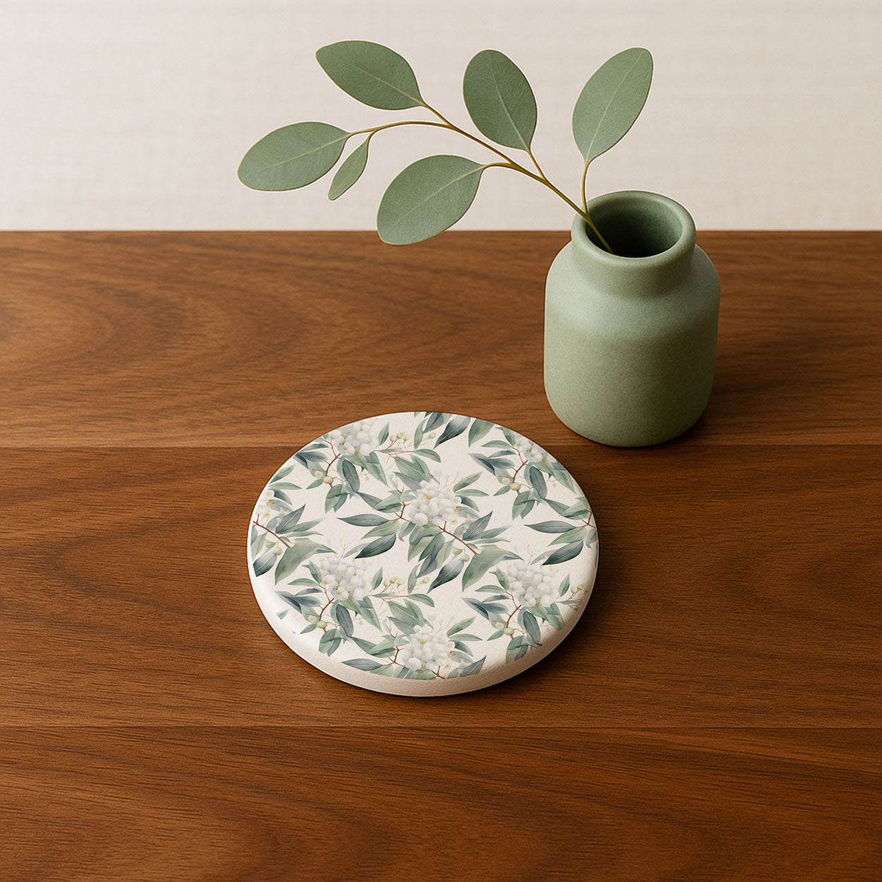 Eucalyptus Ceramic Coasters — Set of 6