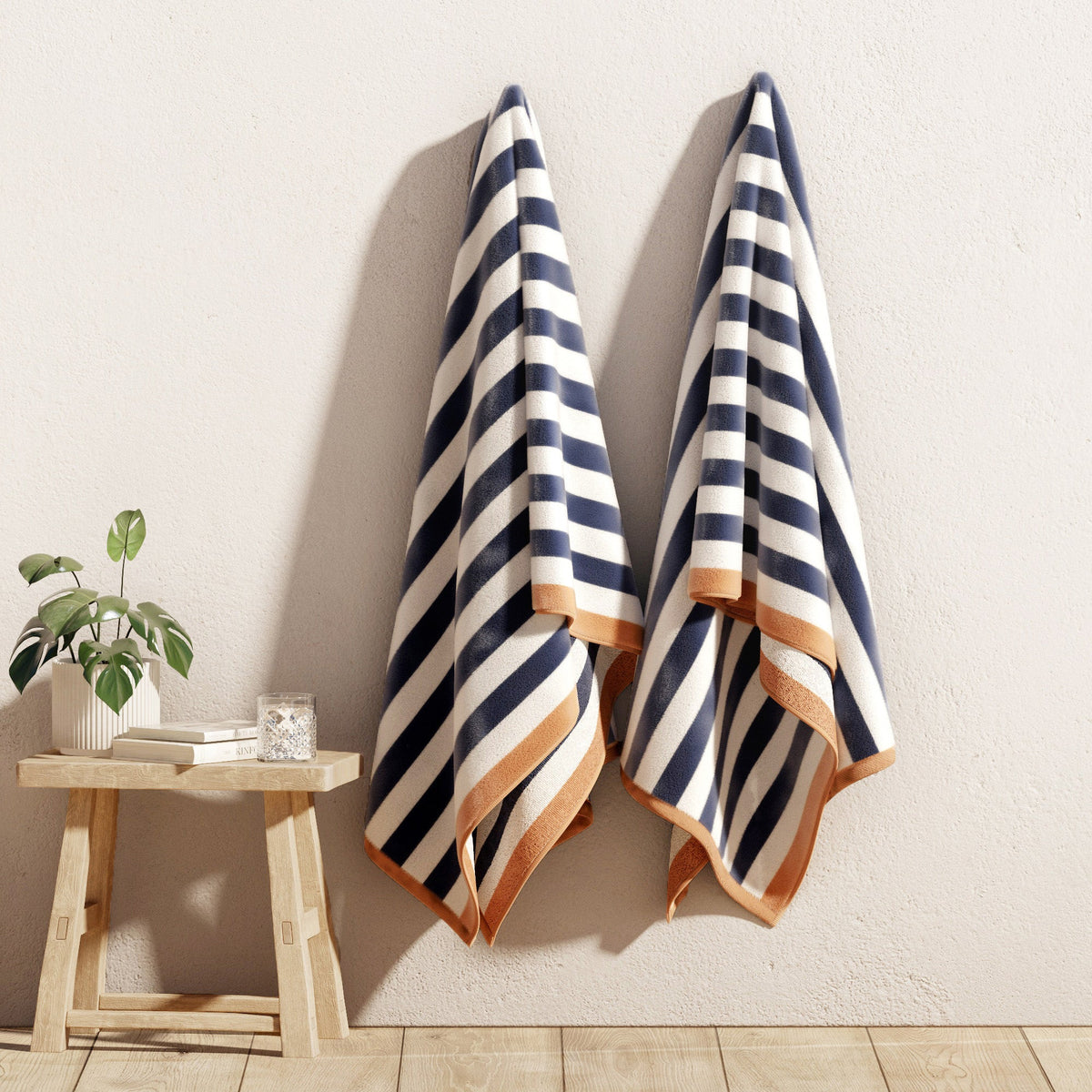 Santa Cruz Striped Cotton Velour Beach Towels