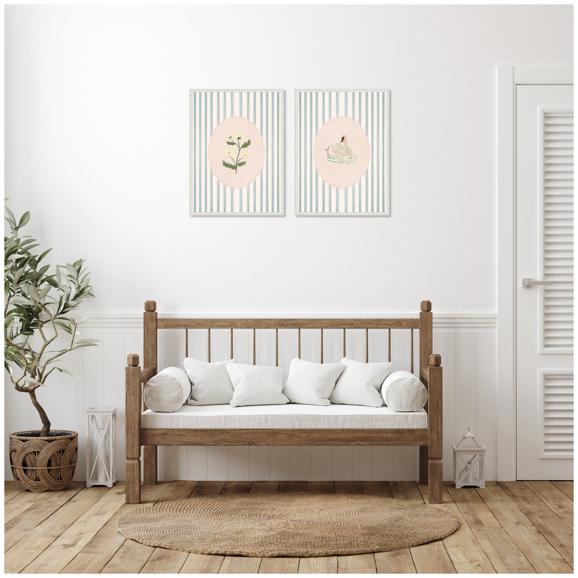 Striped Heritage 2-Piece Framed Canvas Art Set