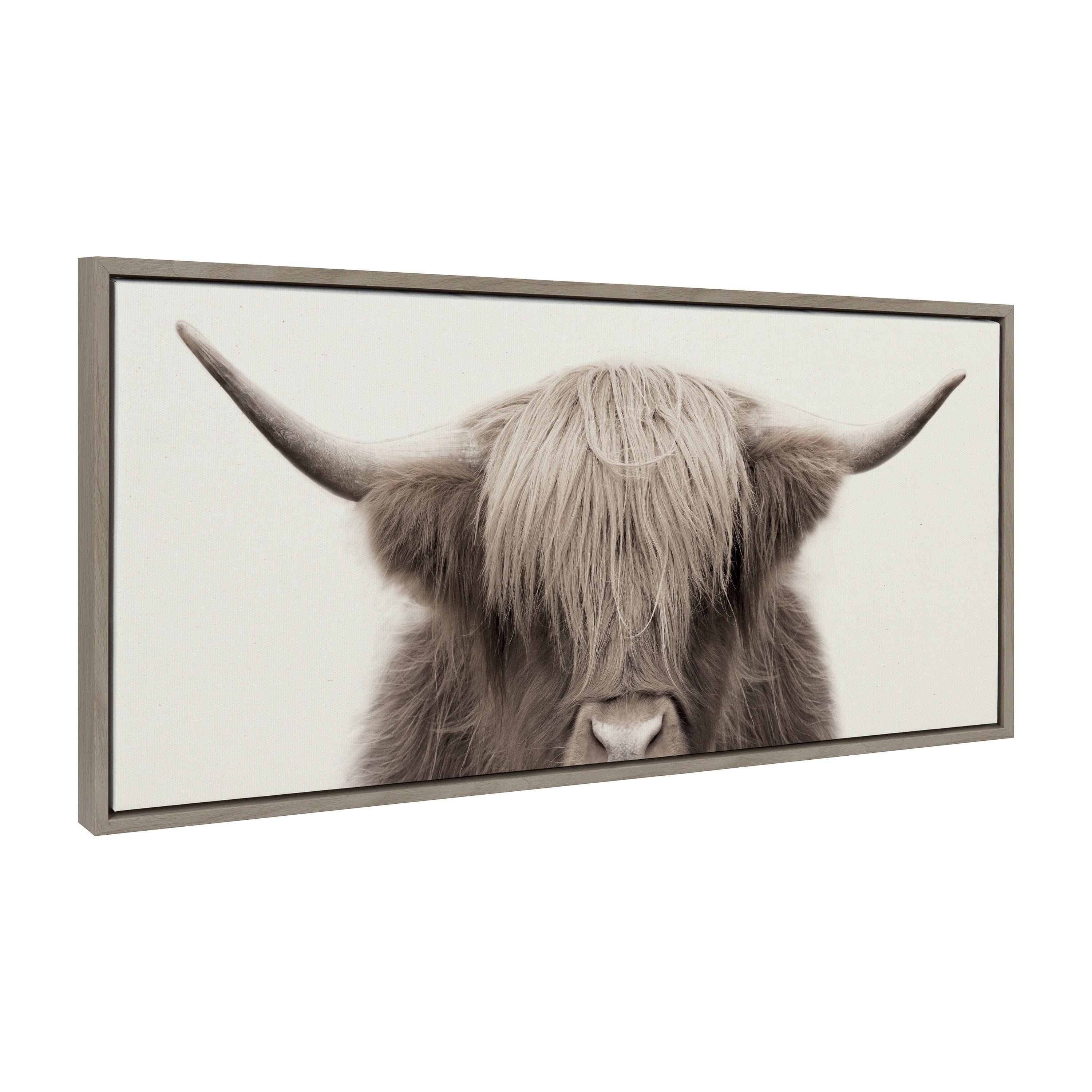 Sylvie Hey Dude Highland Cow Framed Canvas Art