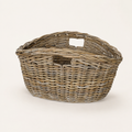 Low oval rattan storage basket