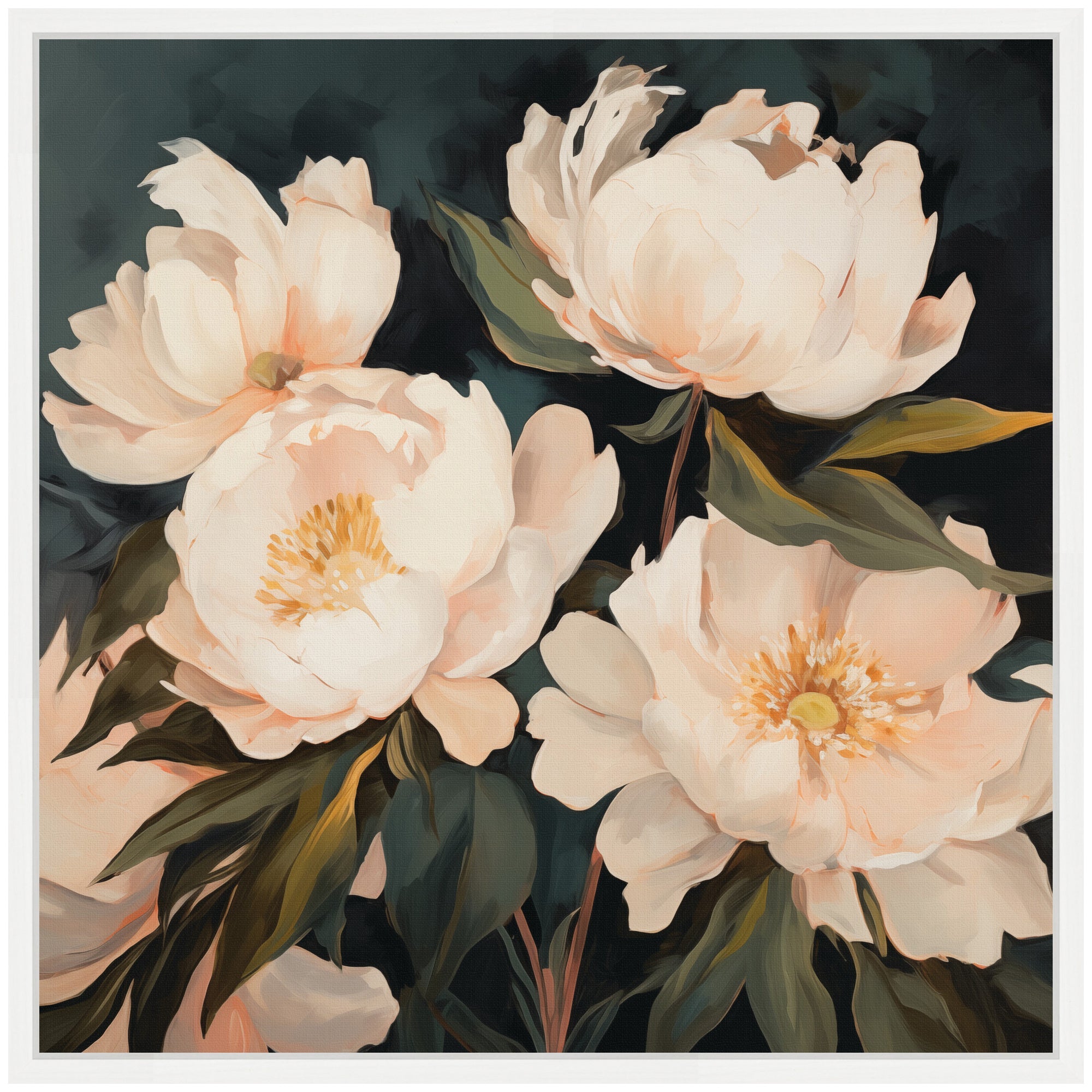 Sylvie Painterly Floral Bouquets Framed Canvas Art