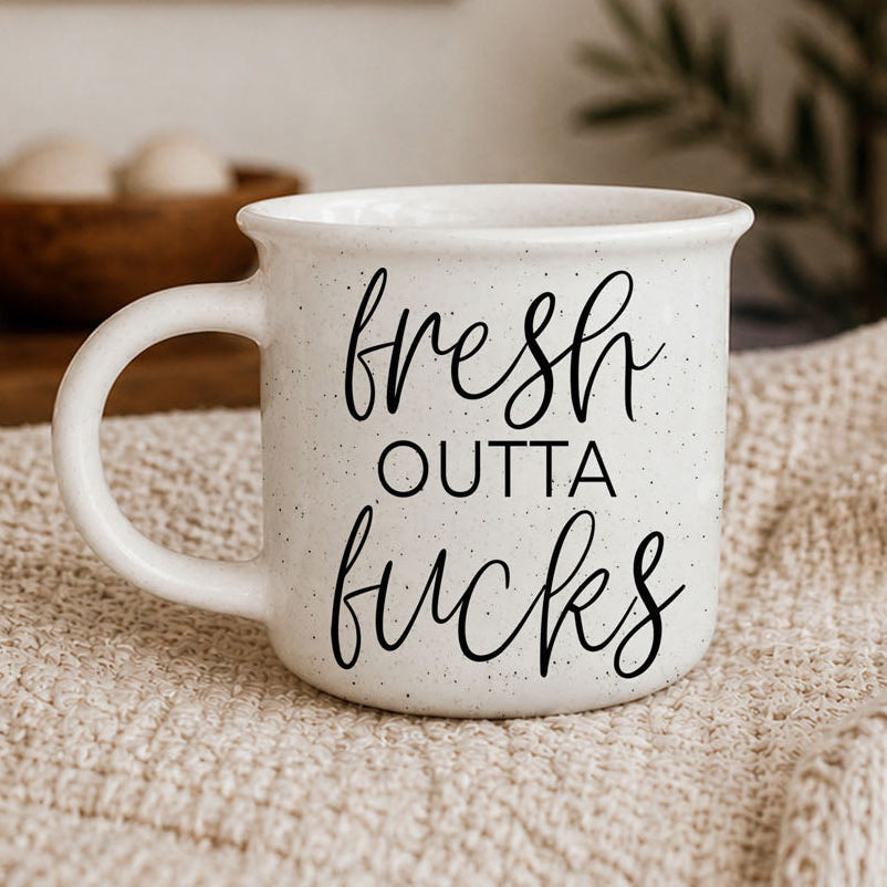 Fresh Outta Fucks 14 oz Ceramic Mug
