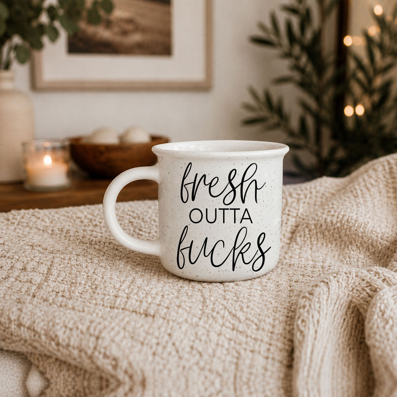 Fresh Outta Fucks 14 oz Ceramic Mug