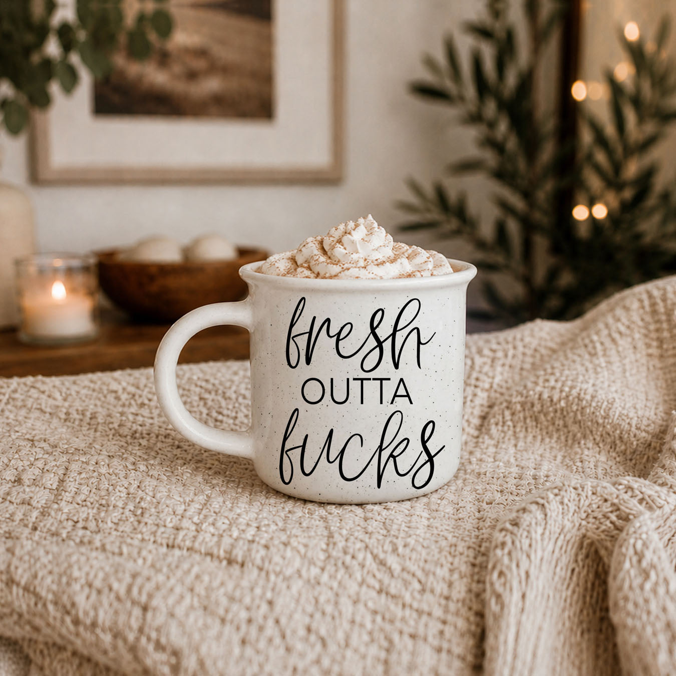 Fresh Outta Fucks 14 oz Ceramic Mug