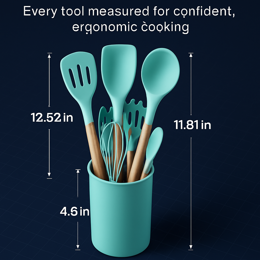 35-Piece Silicone Kitchen Utensil Set with Holder – alternate product view
