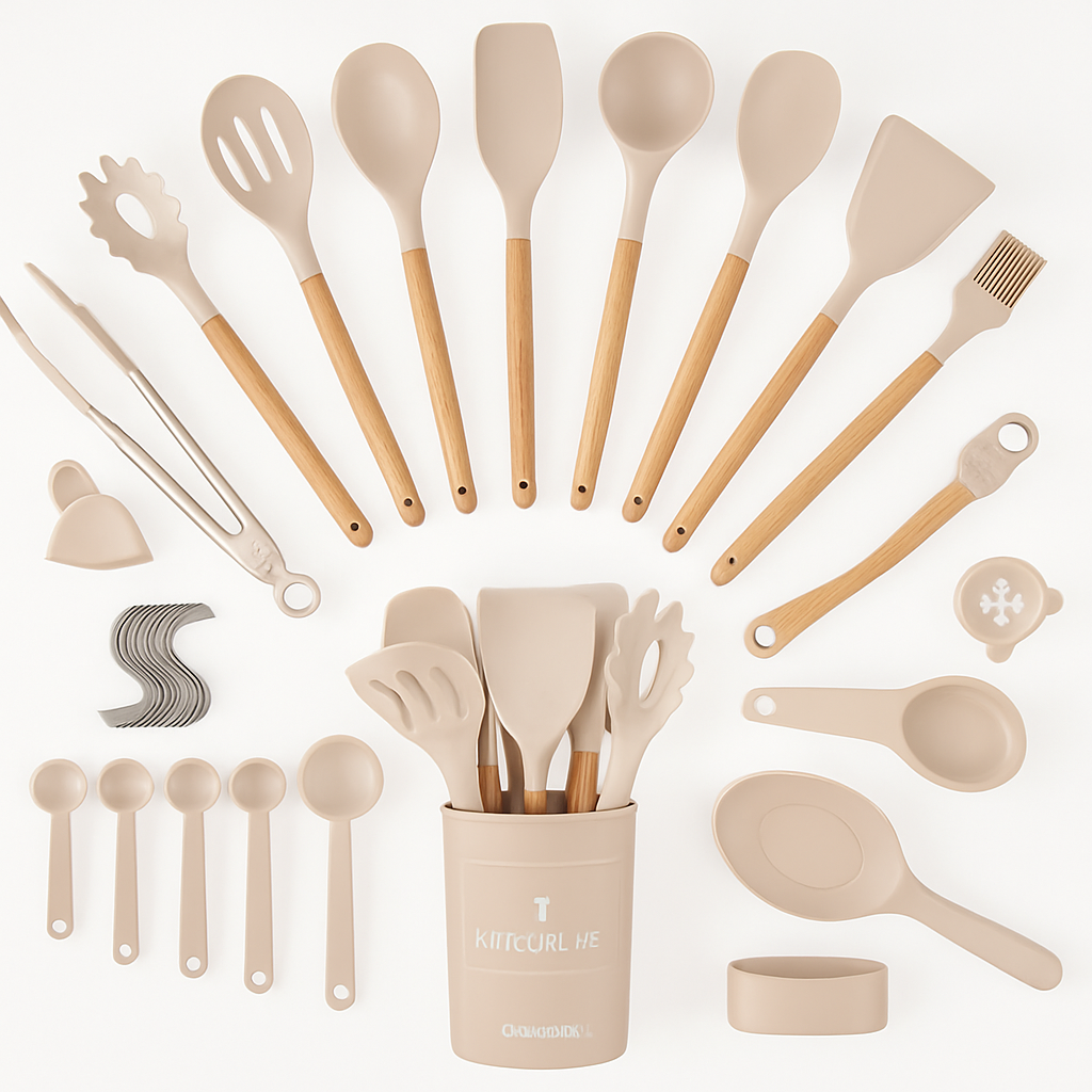 35-Piece Silicone Kitchen Utensil Set with Holder – alternate product view