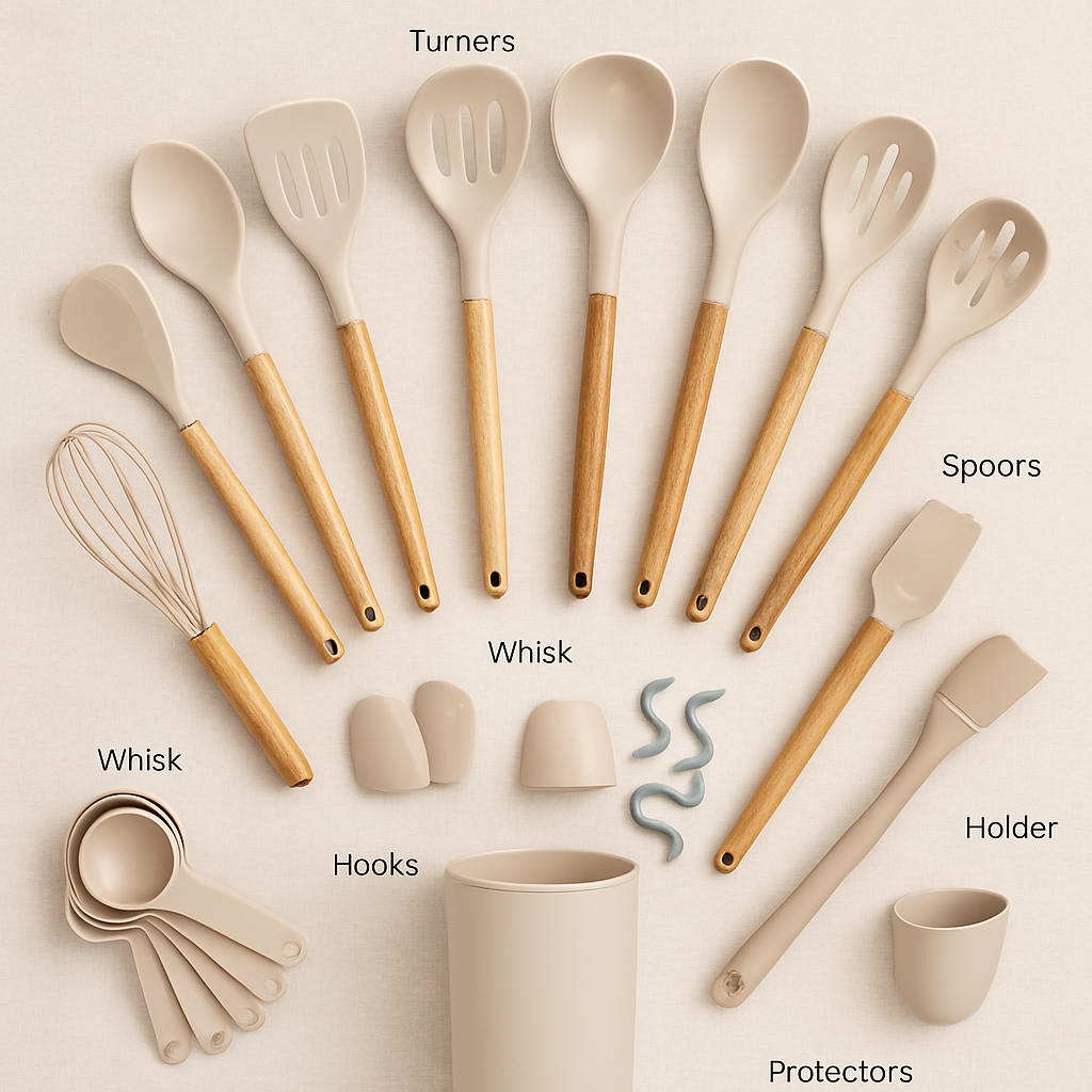 35-Piece Silicone Kitchen Utensil Set with Holder – alternate product view