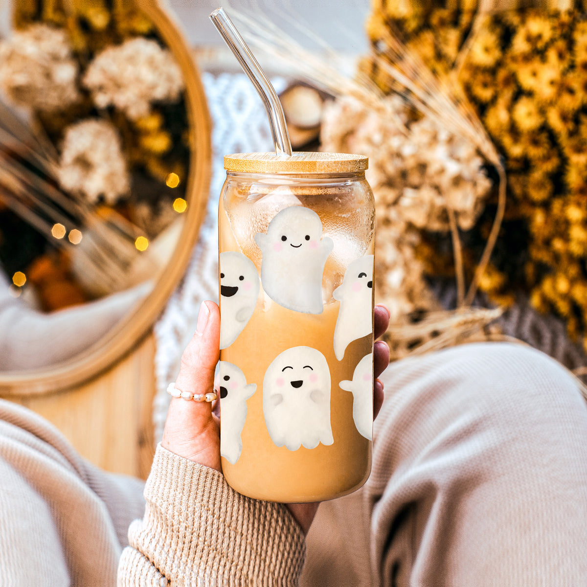 Ghostly 20 oz Glass Tumbler