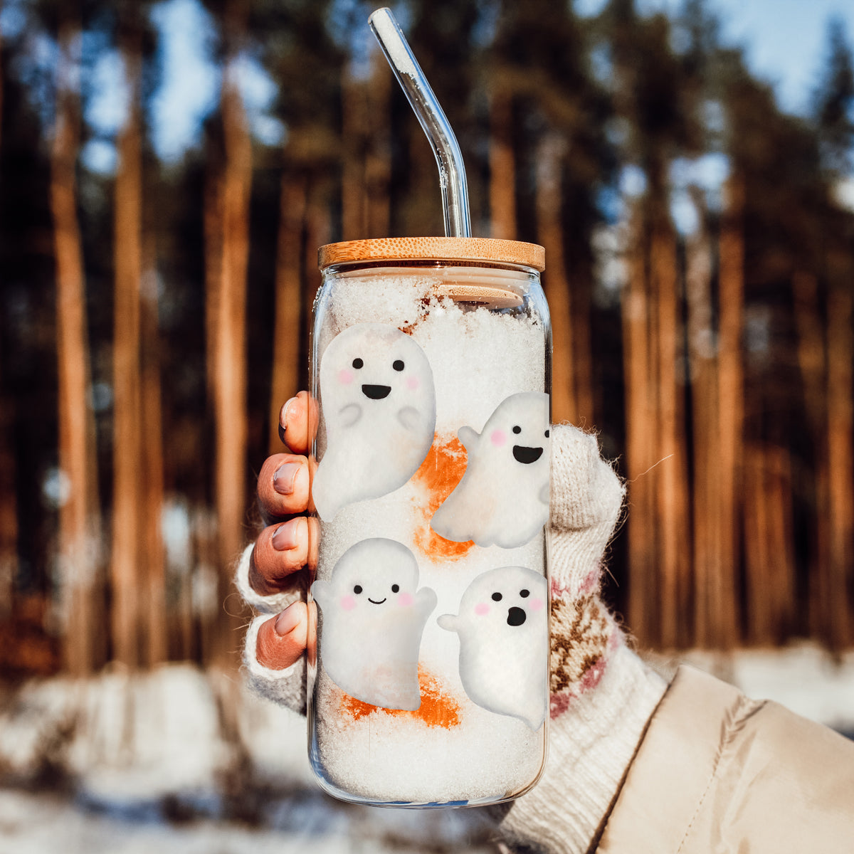 Ghostly 20 oz Glass Tumbler