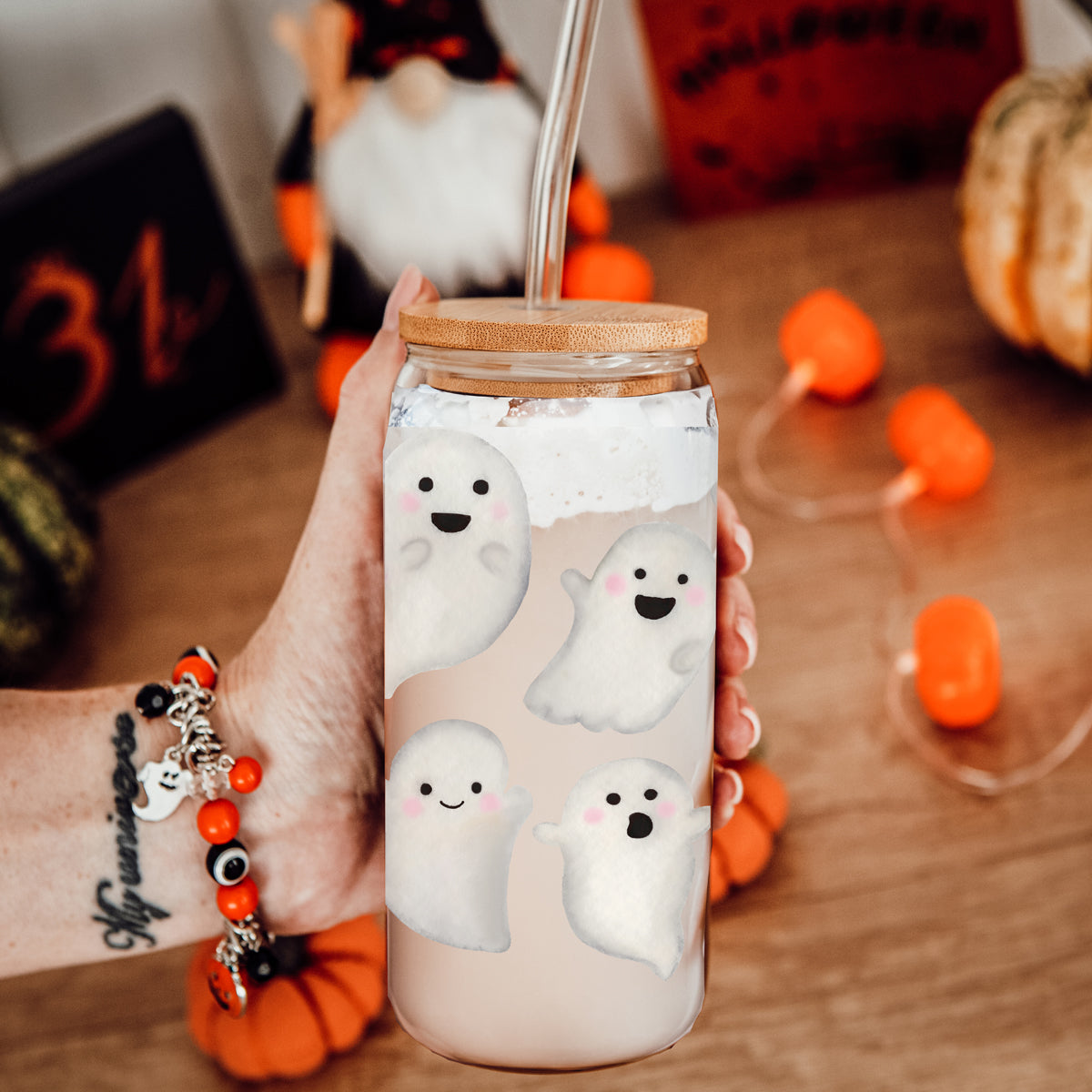 Ghostly 20 oz Glass Tumbler