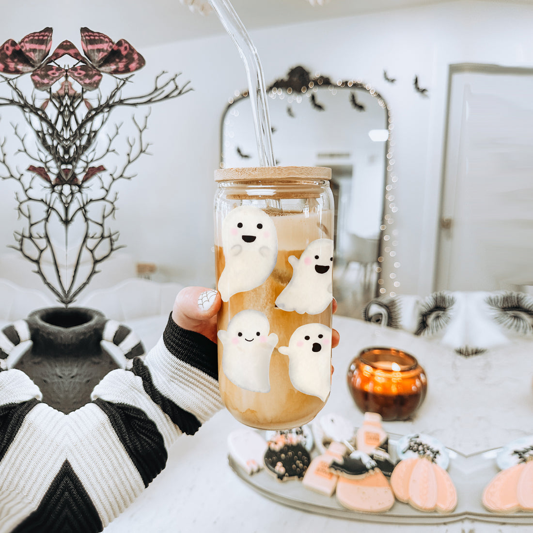 Ghostly 20 oz Glass Tumbler