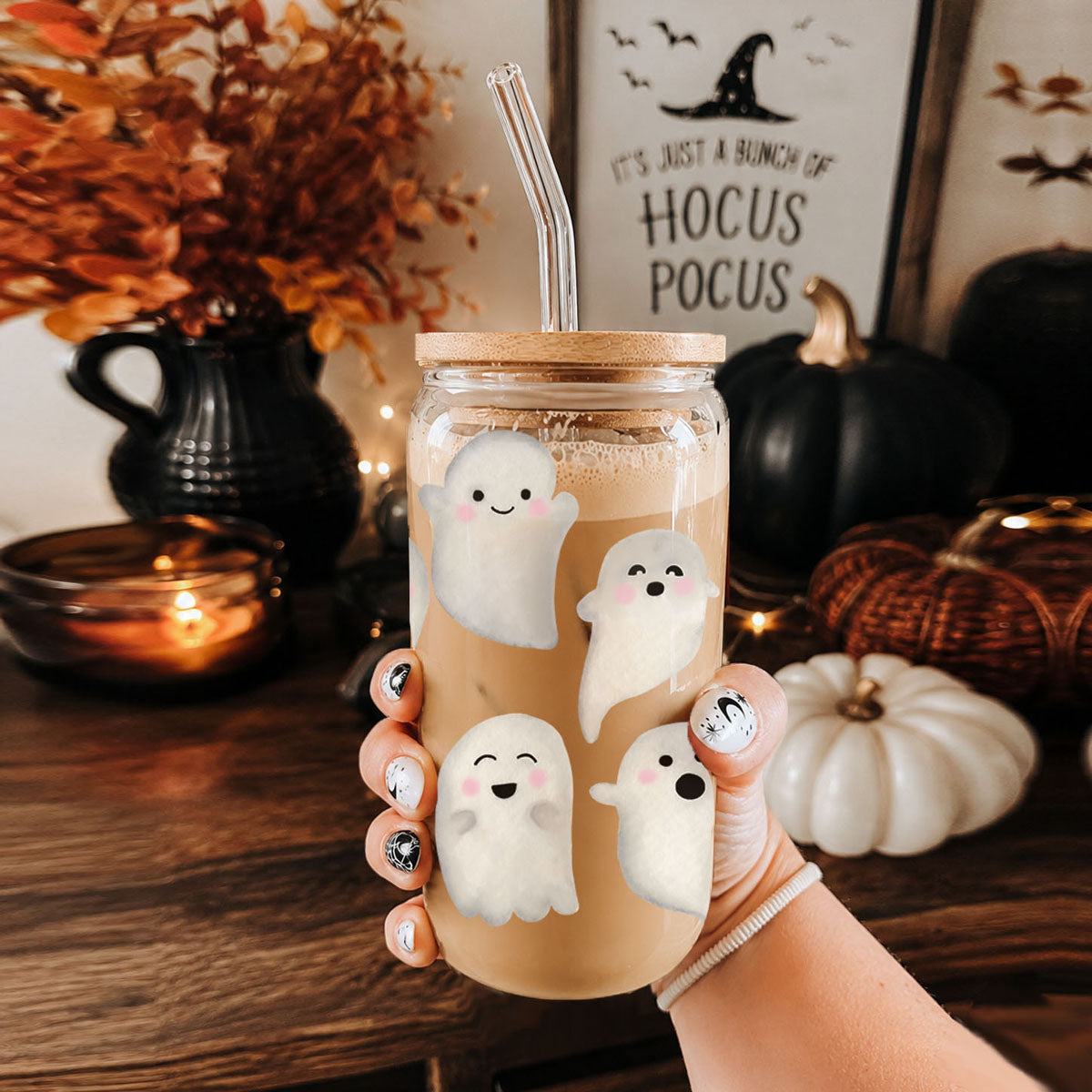 Ghostly 20 oz Glass Tumbler