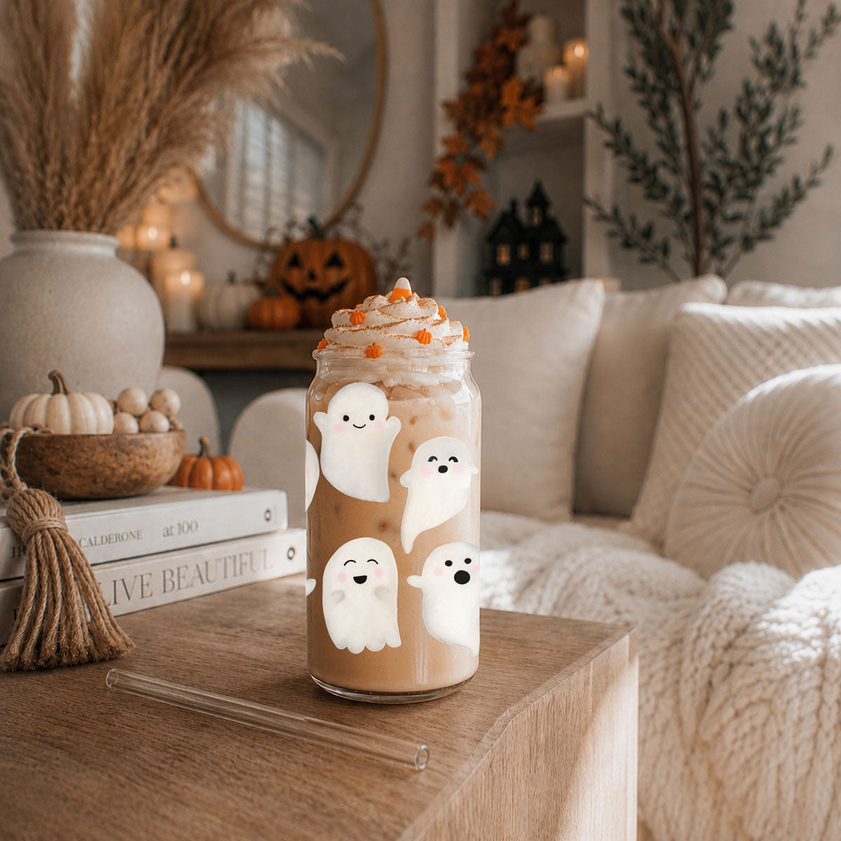 Ghostly 20 oz Glass Tumbler