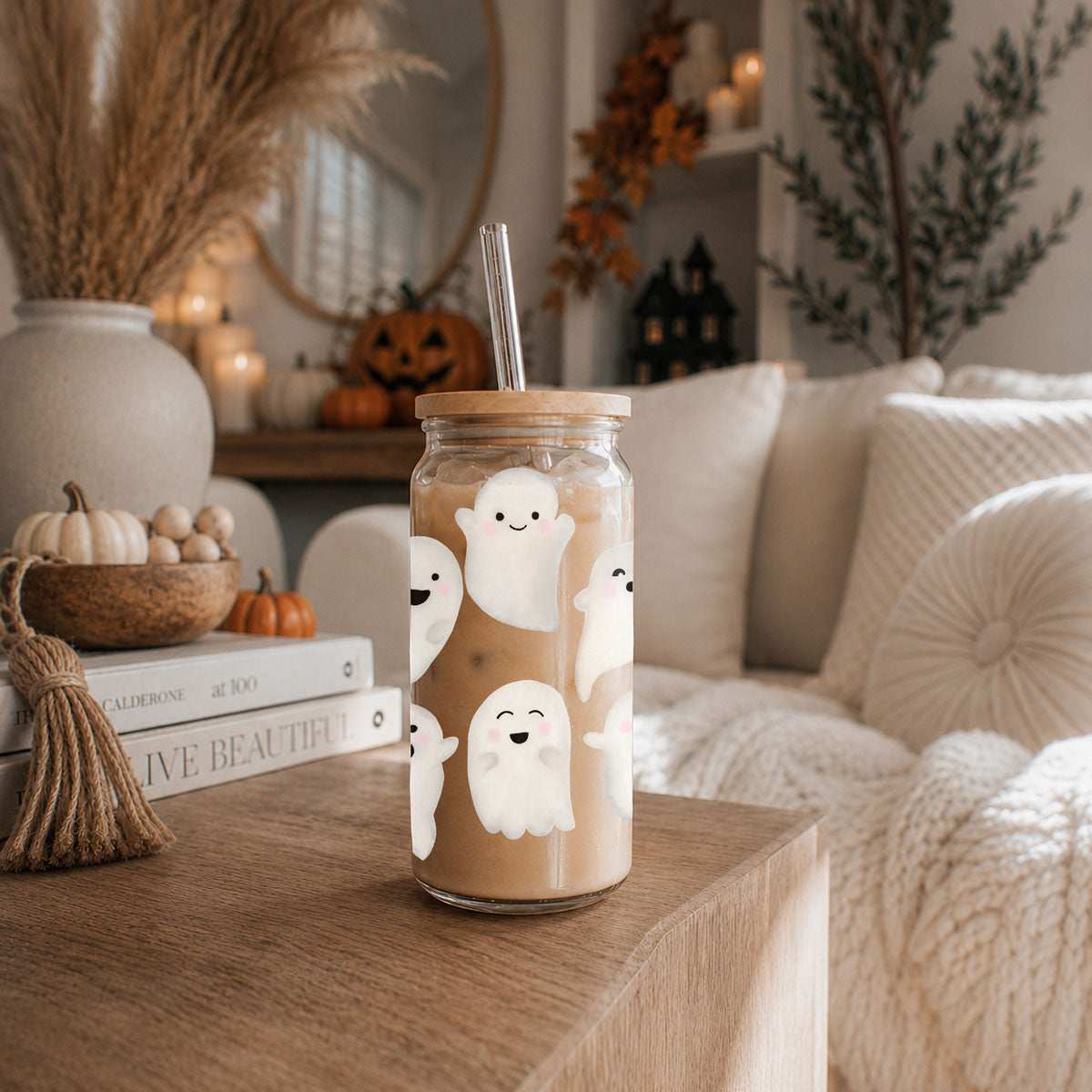 Ghostly 20 oz Glass Tumbler