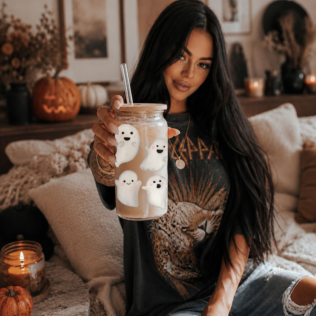 Ghostly 20 oz Glass Tumbler