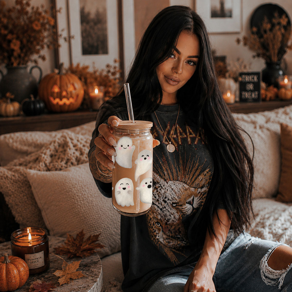 Ghostly 20 oz Glass Tumbler