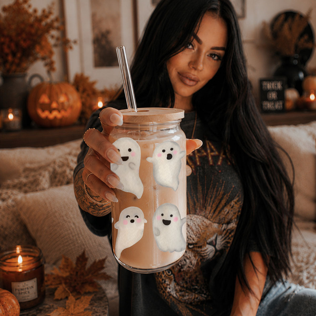 Ghostly 20 oz Glass Tumbler