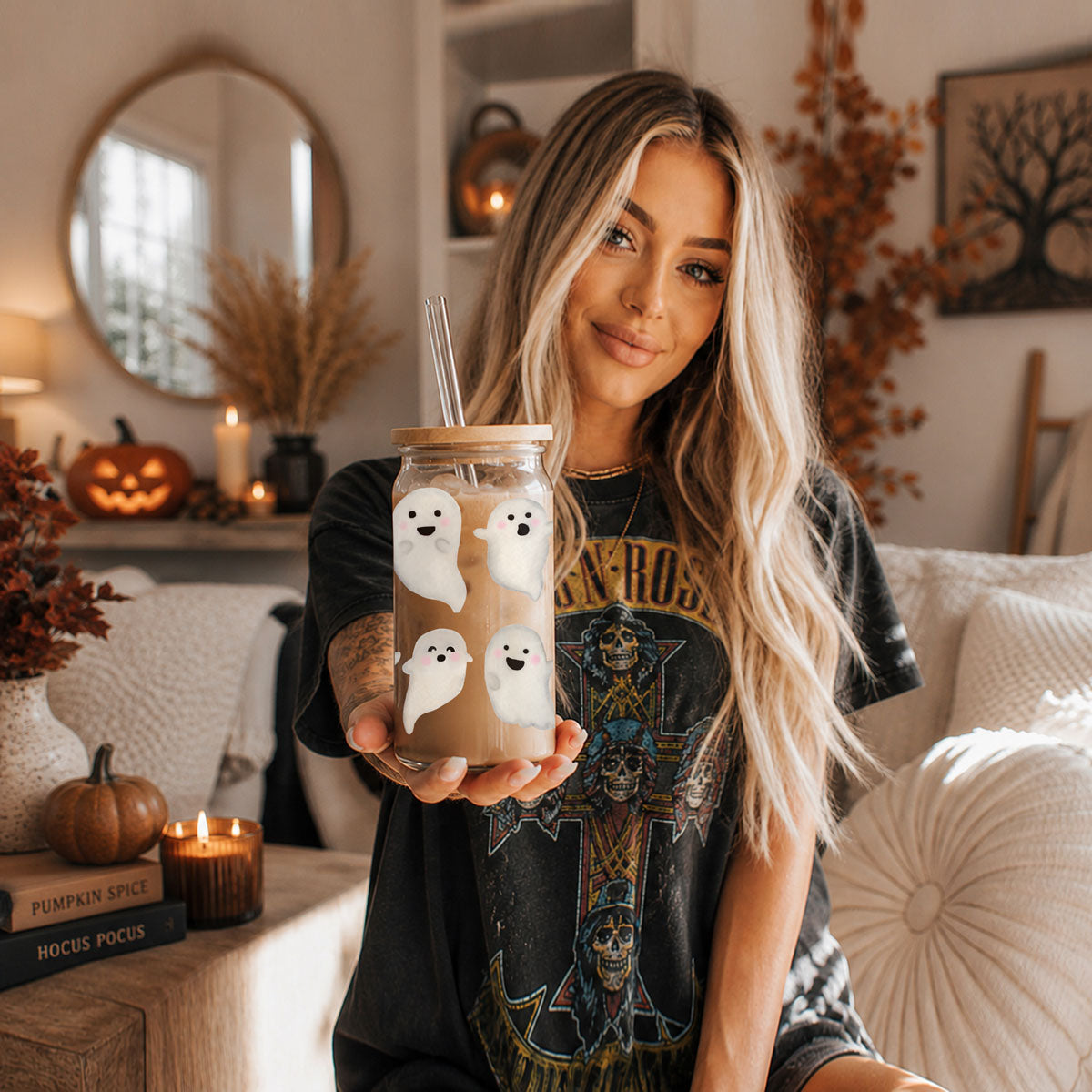 Ghostly 20 oz Glass Tumbler