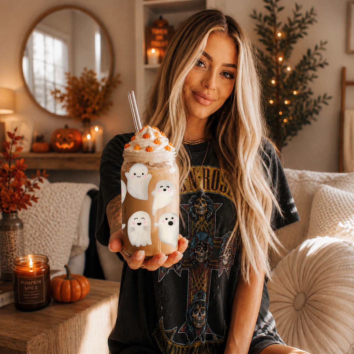 Ghostly 20 oz Glass Tumbler