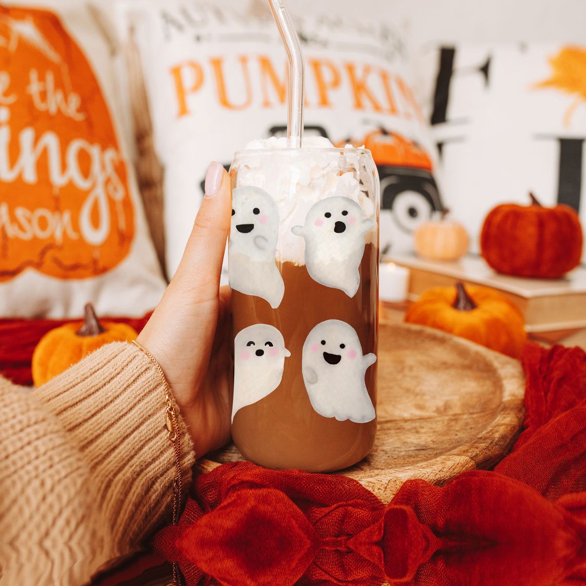 Ghostly 20 oz Glass Tumbler