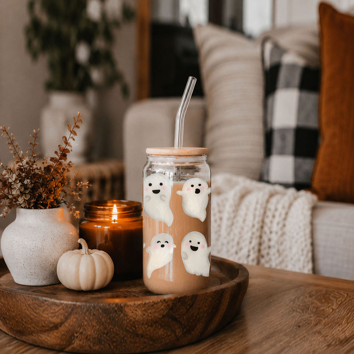 Ghostly 20 oz Glass Tumbler