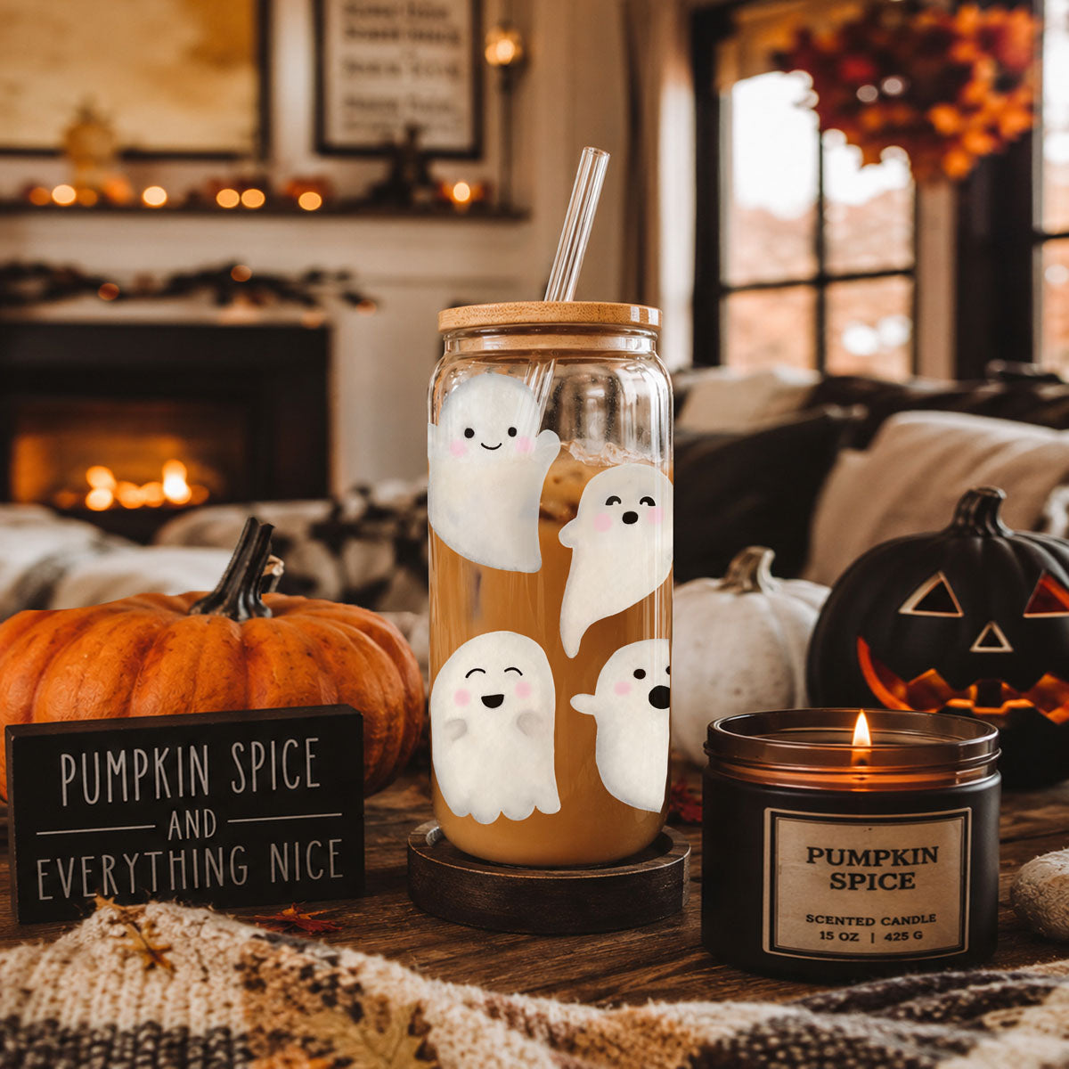 Ghostly 20 oz Glass Tumbler