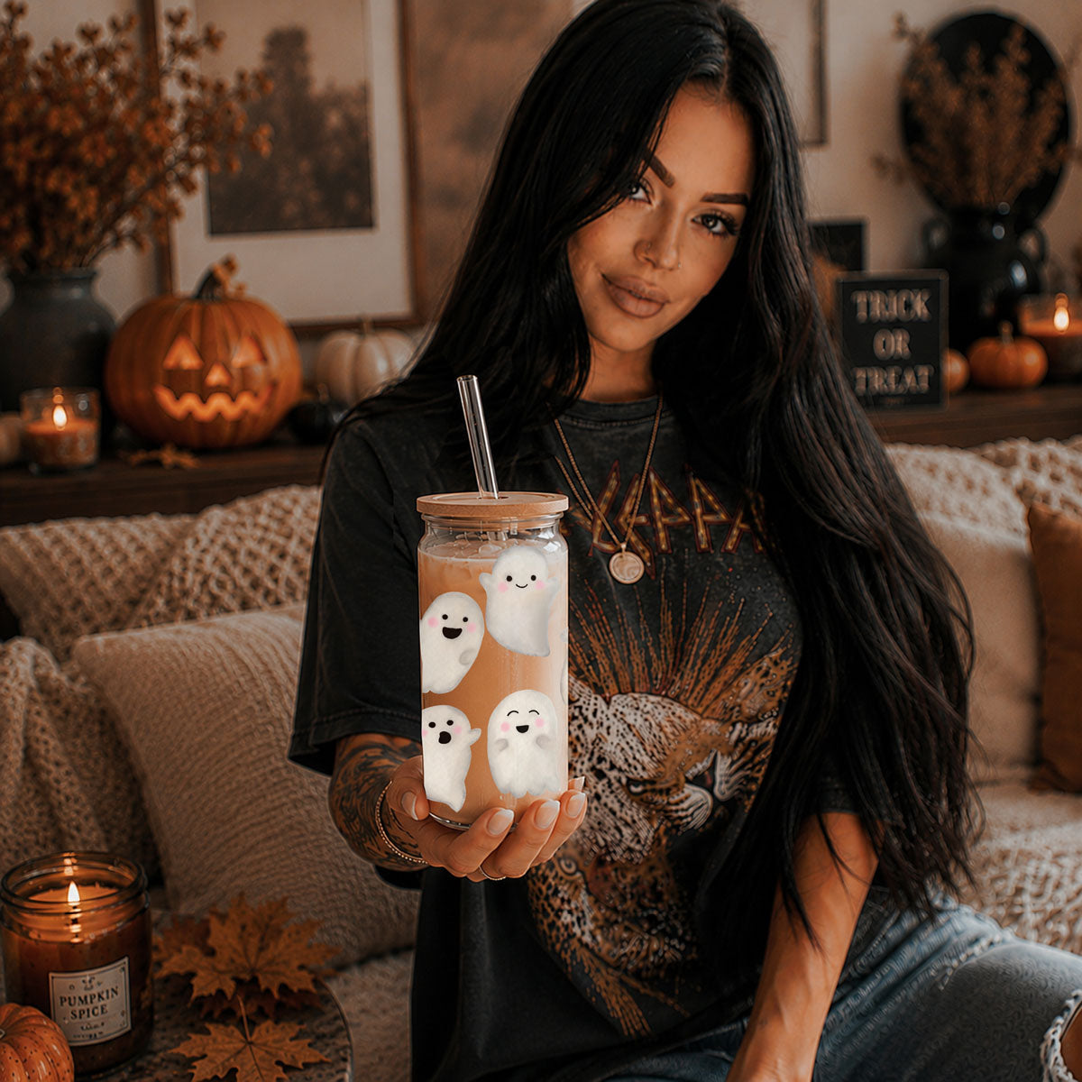 Ghostly 20 oz Glass Tumbler