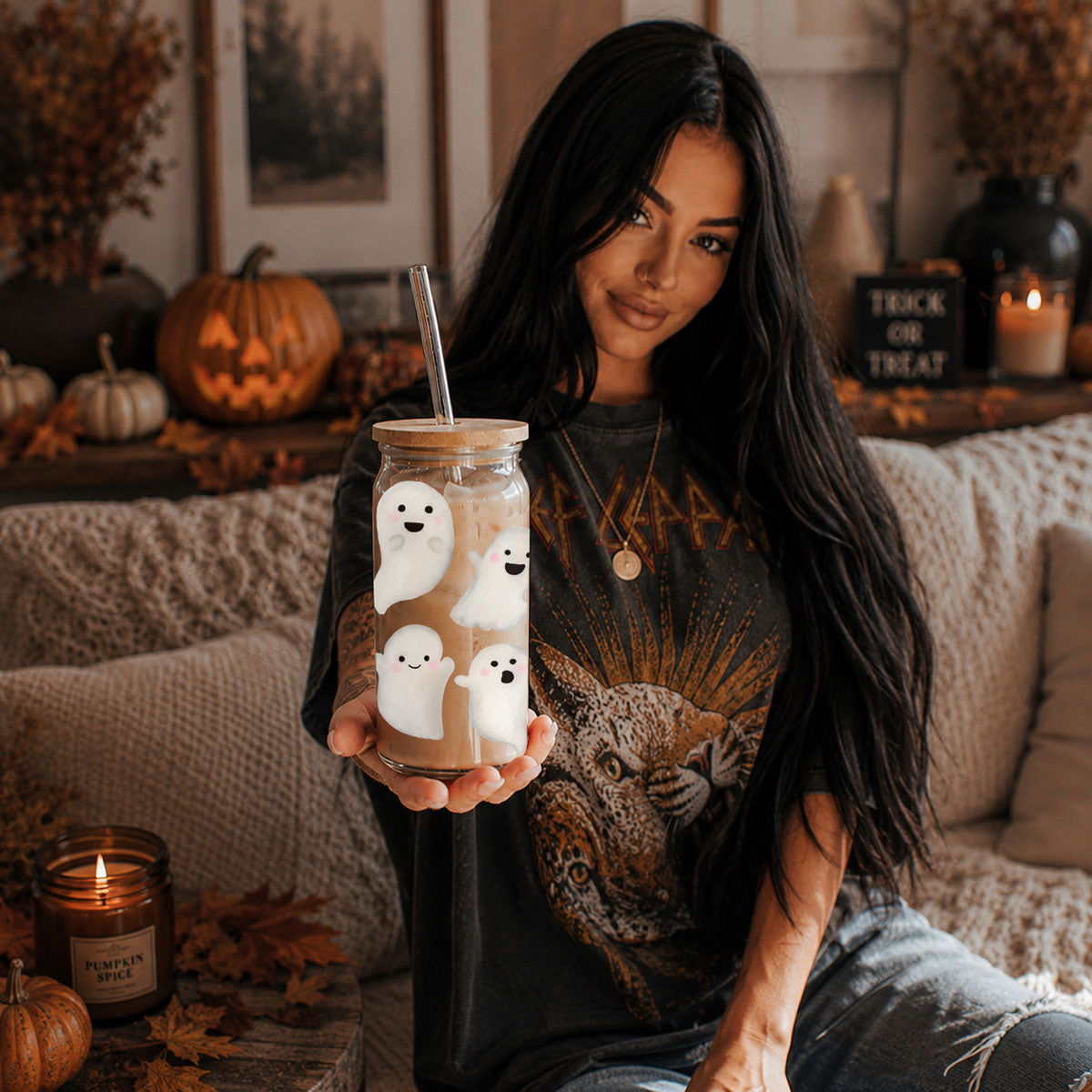Ghostly 20 oz Glass Tumbler