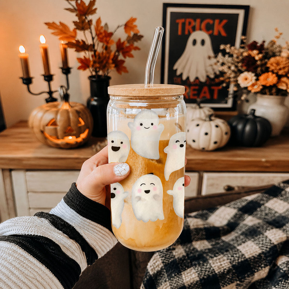 Ghostly 20 oz Glass Tumbler