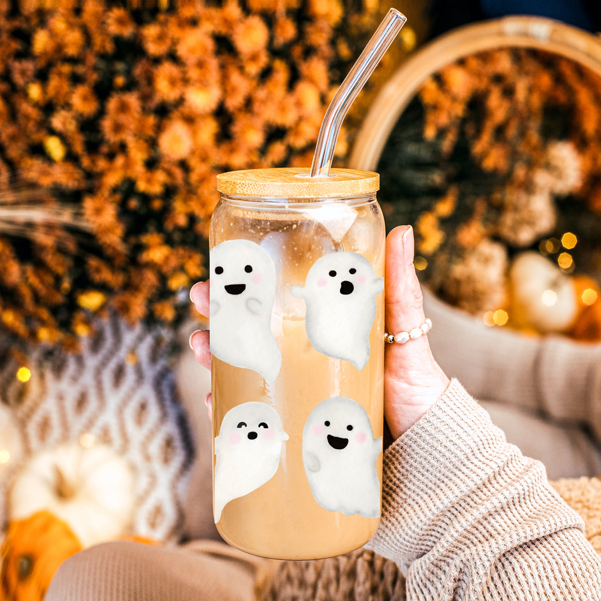 Ghostly 20 oz Glass Tumbler