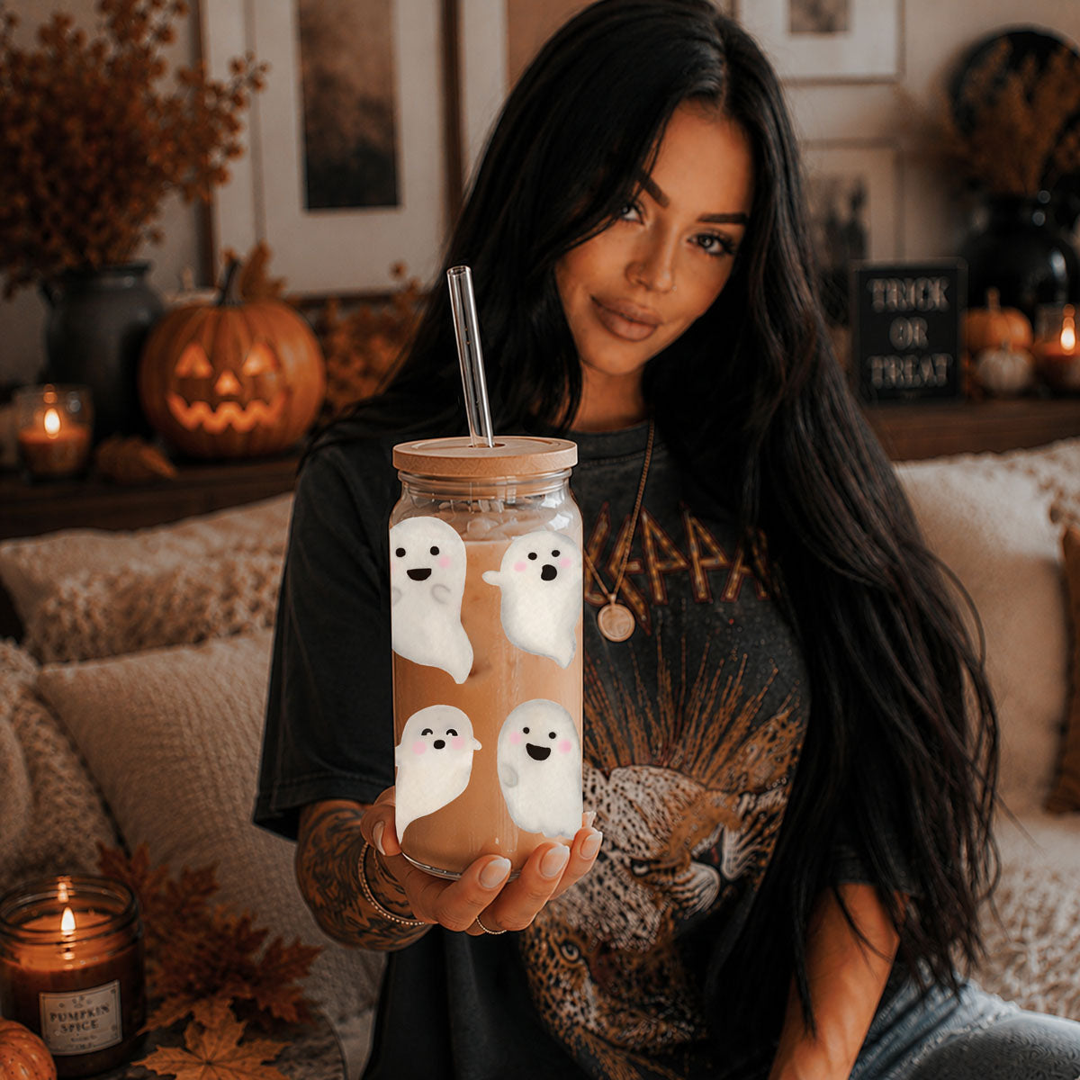 Ghostly 20 oz Glass Tumbler