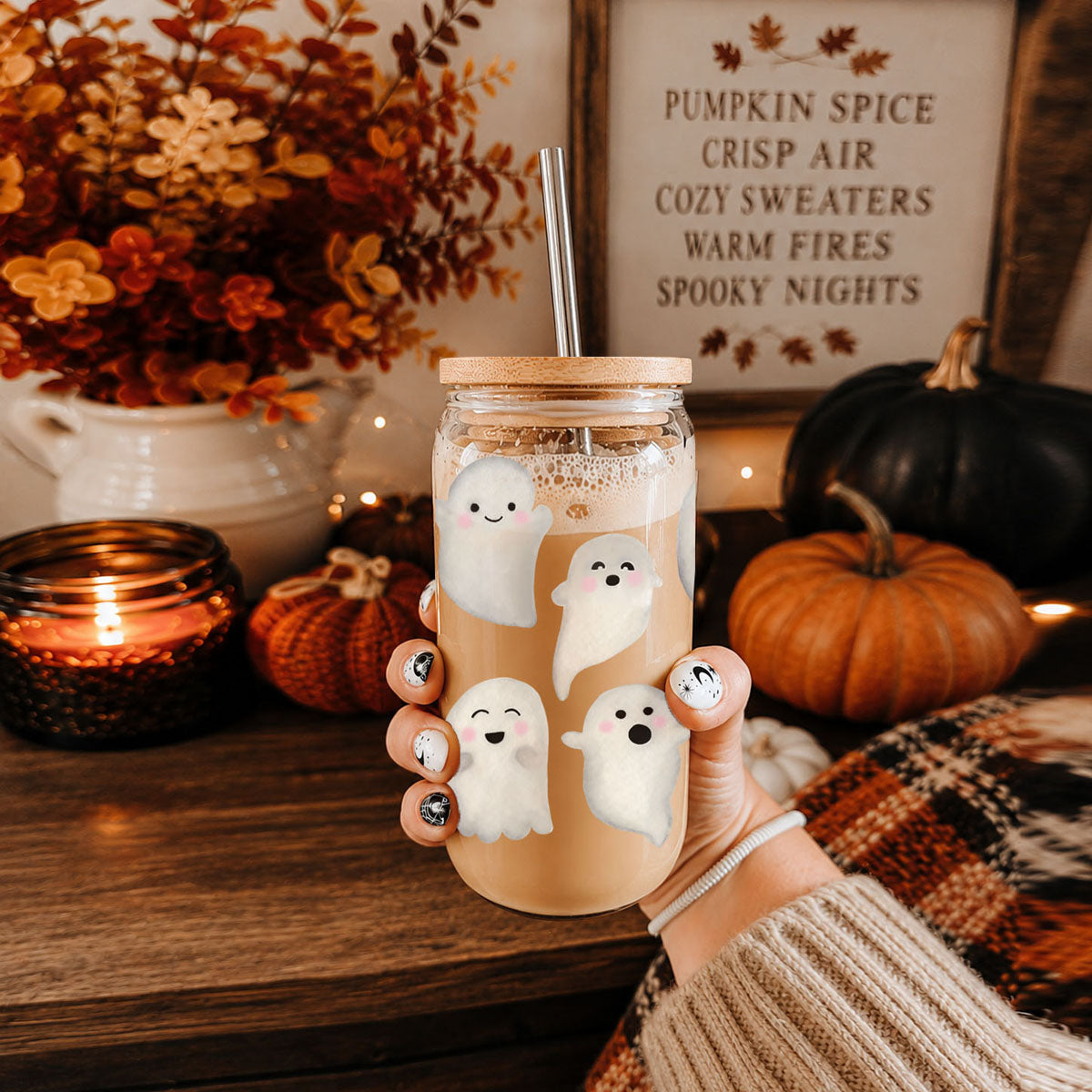 Ghostly 20 oz Glass Tumbler