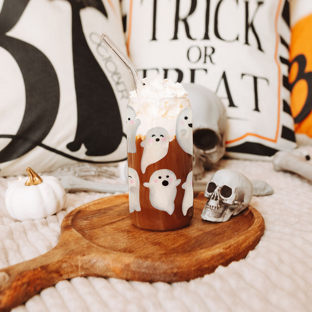Ghostly 20 oz Glass Tumbler