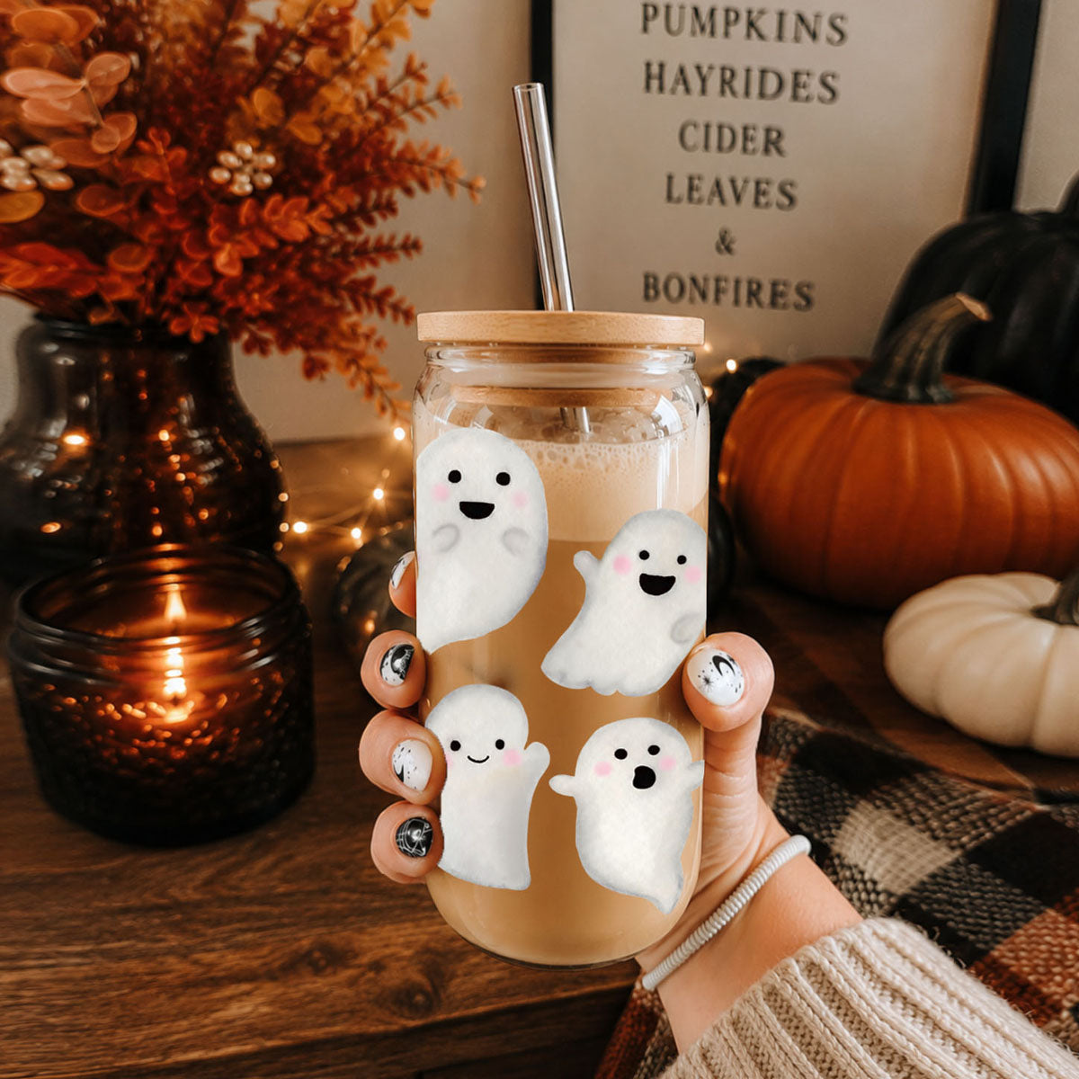 Ghostly 20 oz Glass Tumbler
