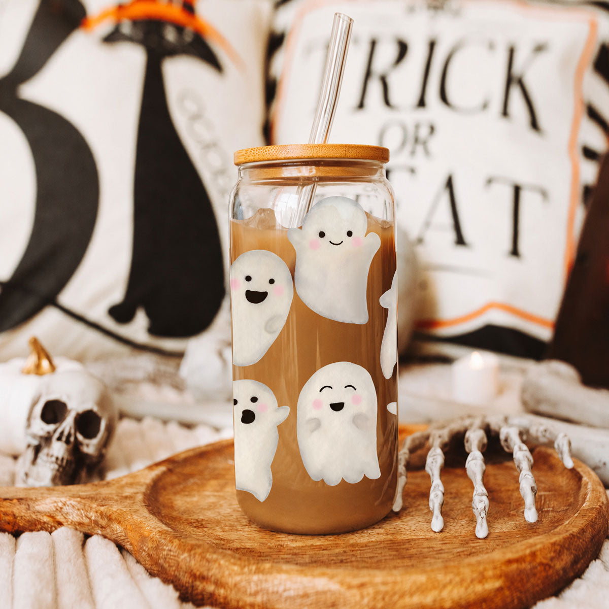 Ghostly 20 oz Glass Tumbler