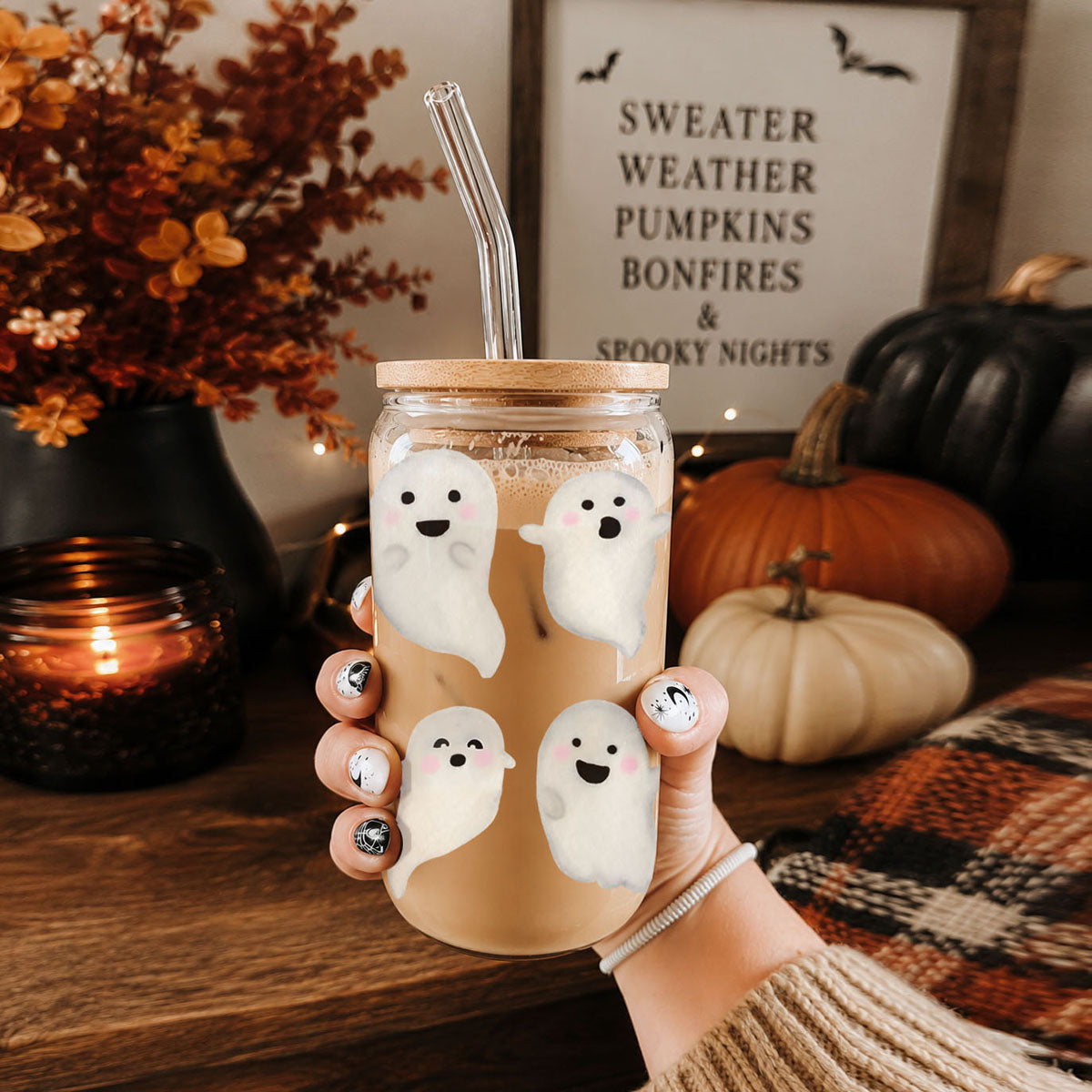 Ghostly 20 oz Glass Tumbler