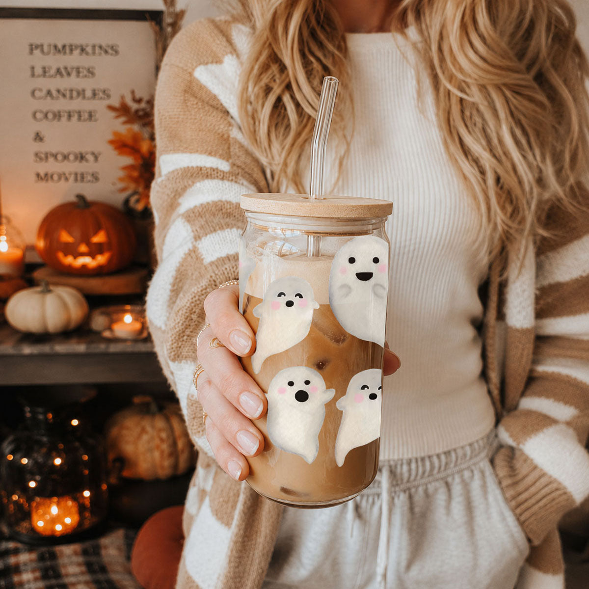 Ghostly 20 oz Glass Tumbler